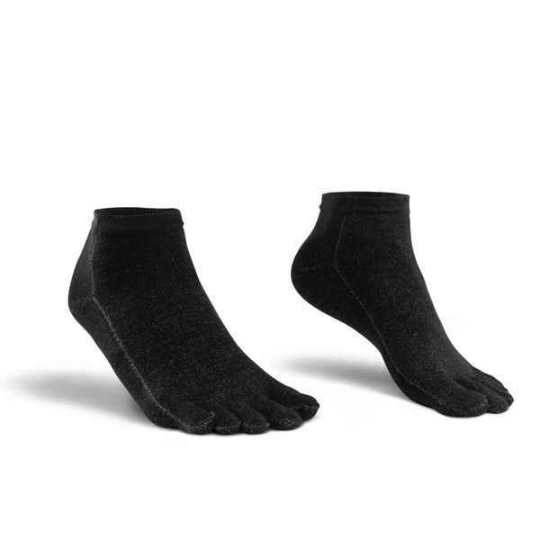 Mantar Önleyici Parmaklı Patik Erkek Siyah Gümüş Çorap