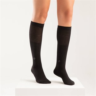 Diyabetik Dizaltı Kadın Siyah Gümüş Çorap 3'lü Paket