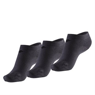 Koku Yapmayan Patik Kadın Füme Gümüş Çorap 3lü Paket