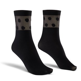 Koku Yapmayan Polka Soket Kadın Siyah Gümüş Çorap 3'lü Paket