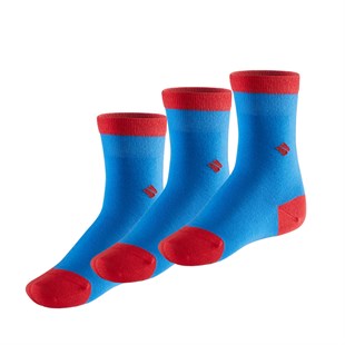 Koku Yapmayan Soket Erkek Çocuk Saks Kırmızı Gümüş Çorap 3lü Paket