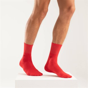 Koku Yapmayan Soket Erkek Kırmızı Gümüş Çorap 3'lü Paket