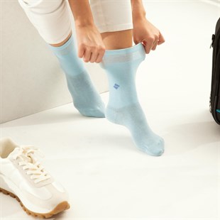 Koku Yapmayan Soket Kadın Gümüş Çorap 3'lü Paket