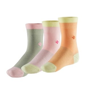 Koku Yapmayan Soket Kız Çocuk Karışık Gümüş Çorap 3lü Paket
