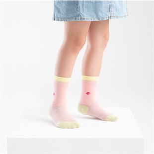 Koku Yapmayan Soket Kız Çocuk Pembe Sarı Gümüş Çorap