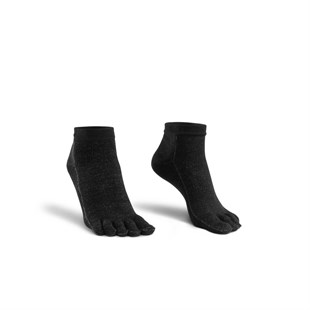 Mantar Önleyici Parmaklı Patik Erkek Siyah Gümüş Çorap 3'lü Paket