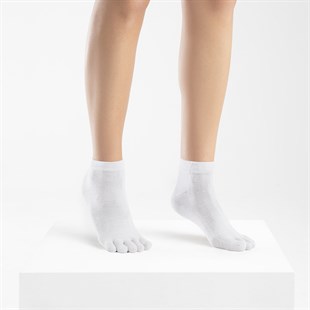 Mantar Önleyici Parmaklı Patik Kadın Gümüş Çorap 3'lü Paket
