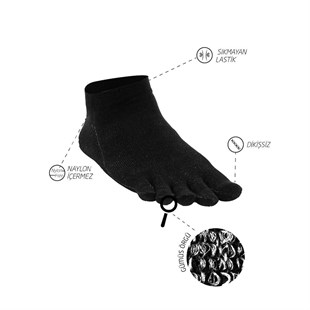 Mantar Önleyici Parmaklı Patik Kadın Gümüş Çorap 3'lü Paket